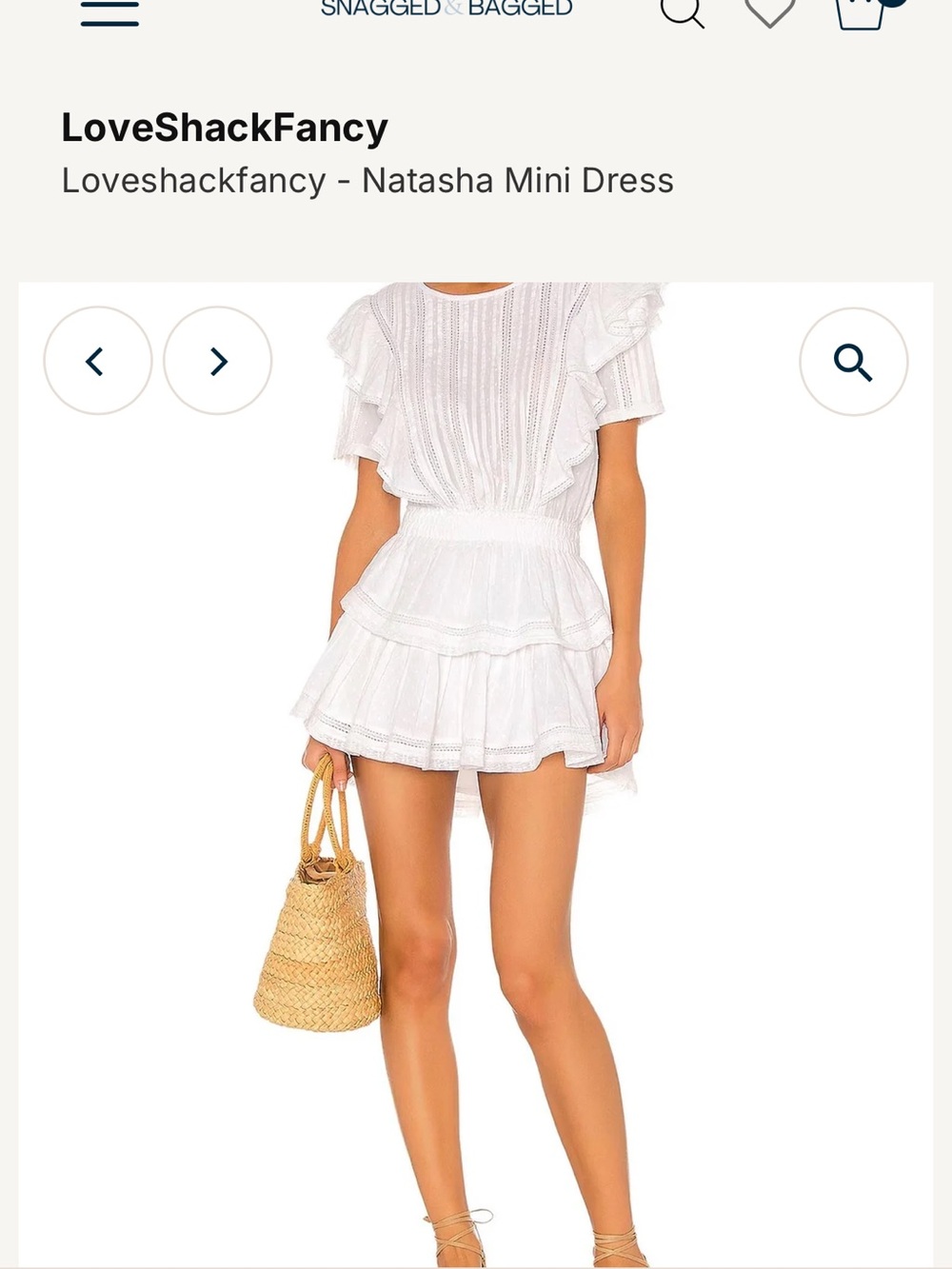 LoveShackFancy White Eyelet Ruffle Tiered Mini Dress